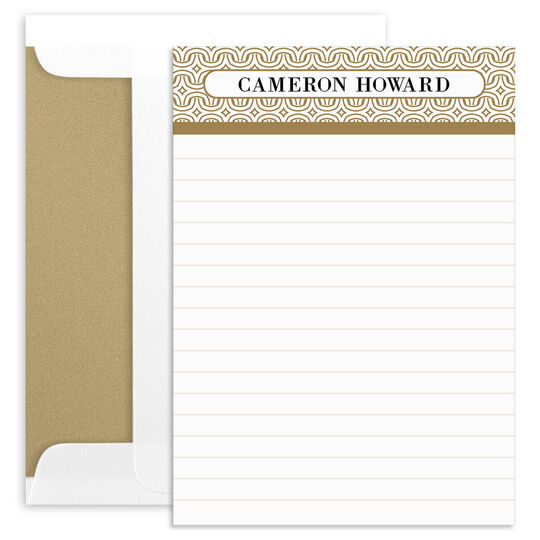 Geometric Topper Flat Note Cards with Optional Writing Lines